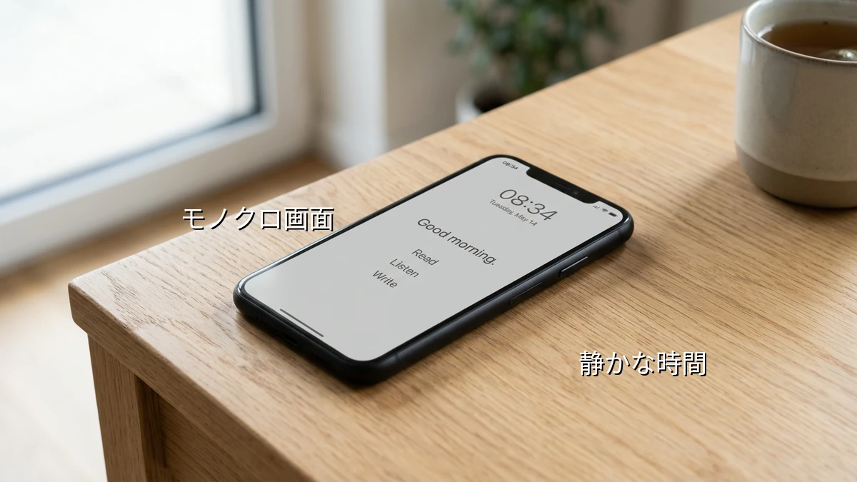 スマホを見すぎて疲れる人へ!画面のモノクロ化で脳を休める暮らし最適化ルーティン