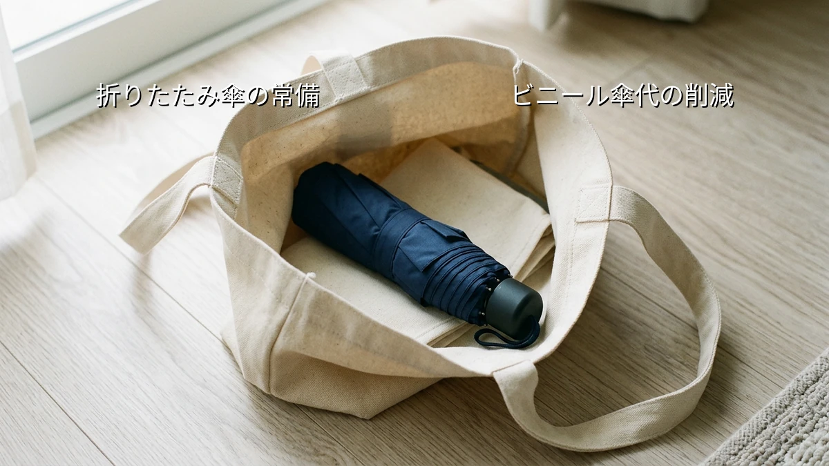 急な出費を減らしたい人へ、折りたたみ傘の常備固定でビニール傘代を浮かす節約術